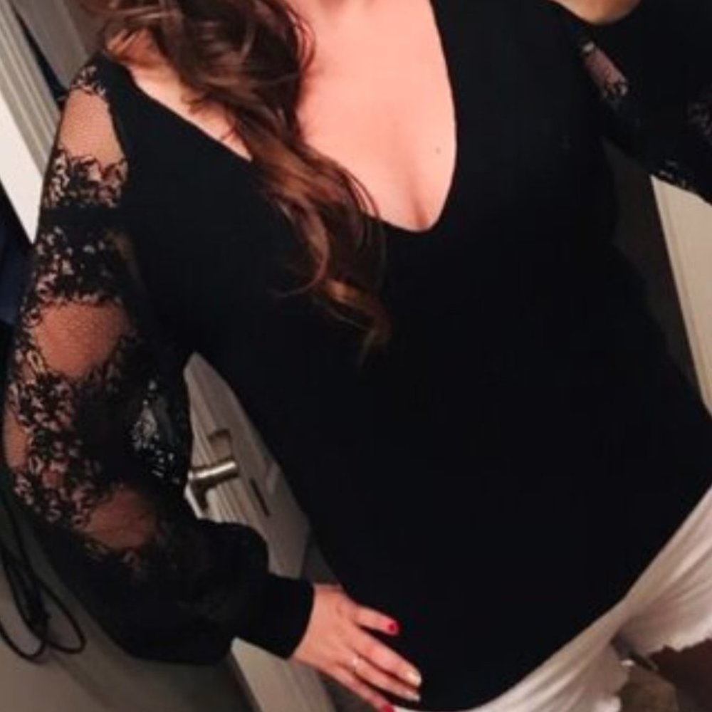 Boho Floral Lace Sleeve Sweater Top - Picture 7 of 8